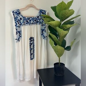 J Marie Dress, White with Embroidery, S